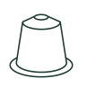 Ilustrație liniară a unei capsule de cafea porționată