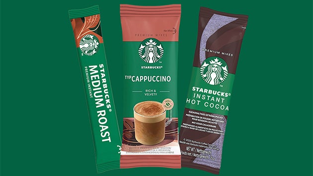 Pliculețe cu băuturi instant premium Starbucks: cafea Starbucks Medium Roast, amestec pentru cappuccino și Instant Hot Cocoa